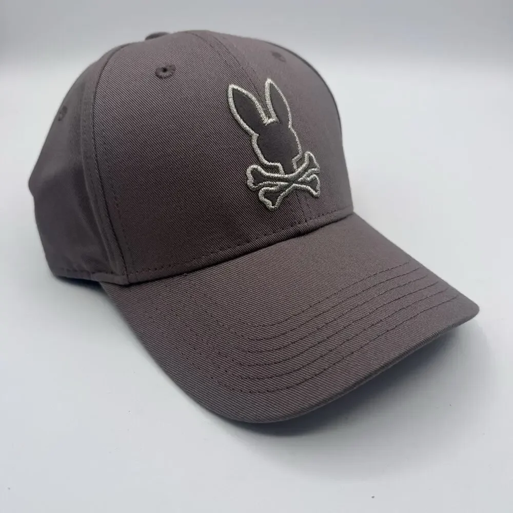 Psycho Bunny Hat Men Beige Embroidered 3D Outline Double Strap Back NWT